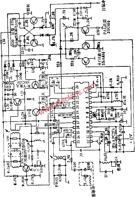 KC580C彩色解碼電路的應用電路圖  www.socialnewsupdate.com