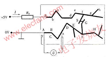  印刷電路板上正負(fù)電源供電線條短路點(diǎn)示意圖 www.socialnewsupdate.com