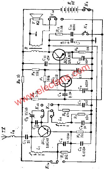 玩具無(wú)線對(duì)講機(jī)電路  www.socialnewsupdate.com