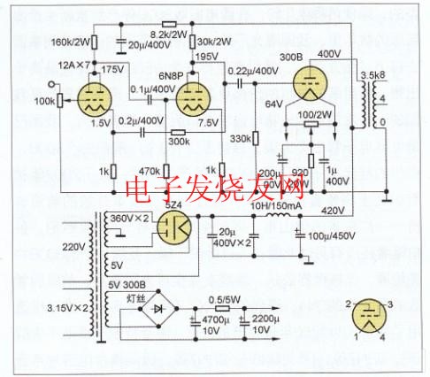 300B單端A類合并式功放電路圖 www.socialnewsupdate.com