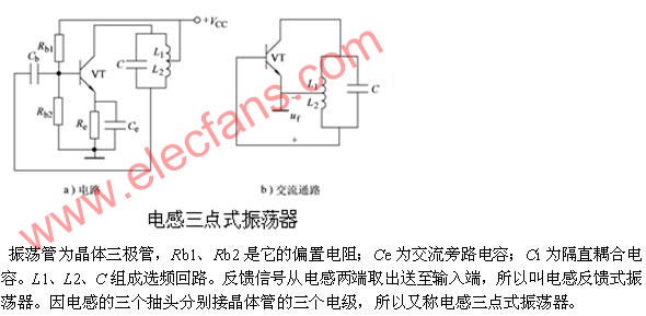 電感三點(diǎn)式振蕩器電路