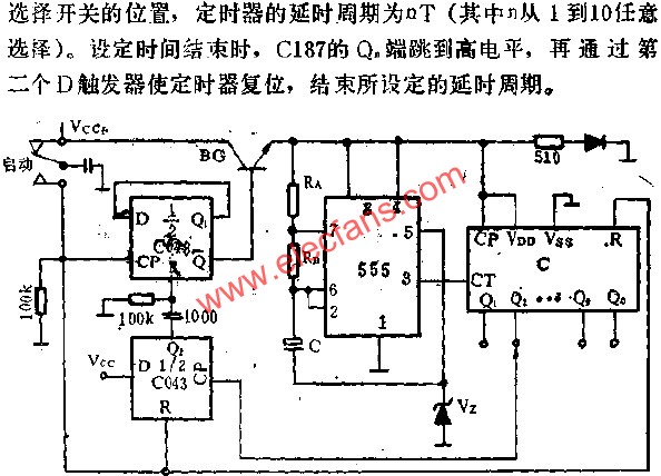 時基集成電路組成長延時電路圖  www.socialnewsupdate.com