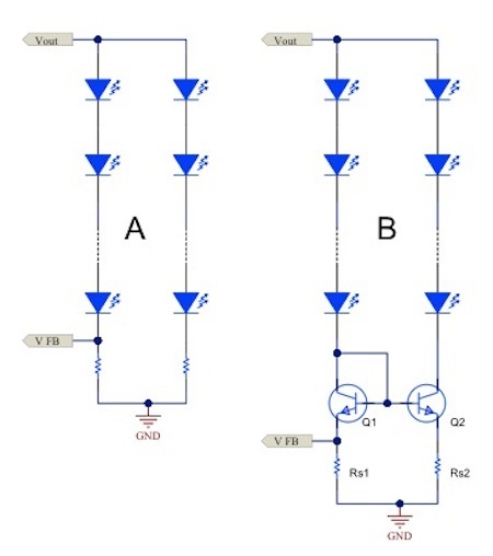 .電流鏡 (B) 可針對(duì)簡(jiǎn)單電阻器電流調(diào)節(jié) (A) 提供各種優(yōu)勢(shì)