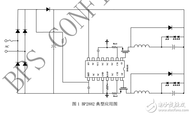 BP2882，BP2888 低成本開關(guān)色溫方案，