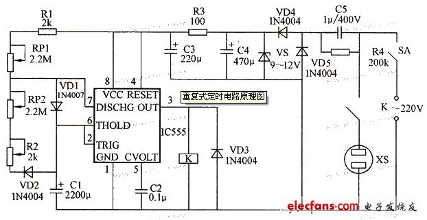 重復(fù)式定時電路圖