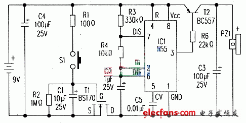NE555制作悅耳的門(mén)鈴電路