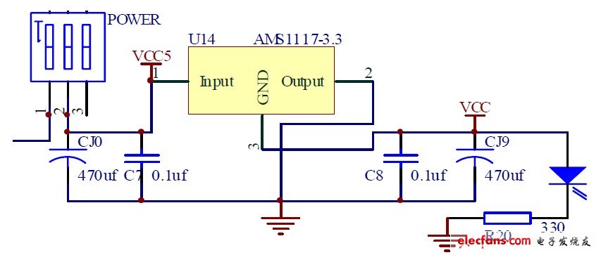 圖 3-4 電源電路設(shè)計