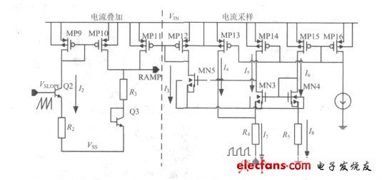 圖3 電流采樣與疊加電路。