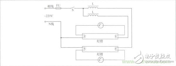 雙熒光燈的戶(hù)外廣告雙燈管接線(xiàn)電路