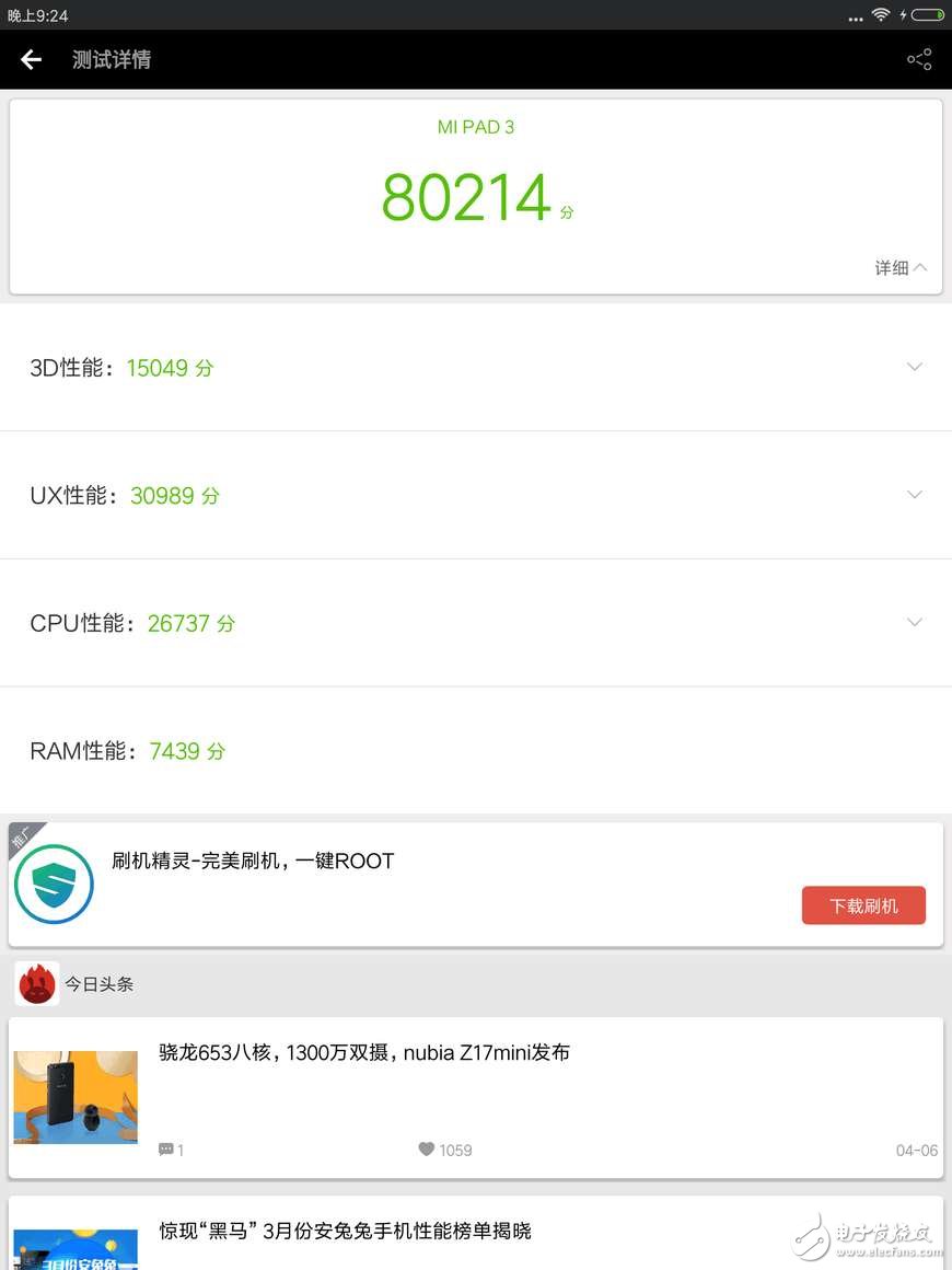 小米平板3怎么樣？實測小米平板3跑分，性能不錯