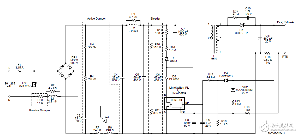 基于LinkSwitch-PL的LED典型可控硅調(diào)光設(shè)計(jì)案例