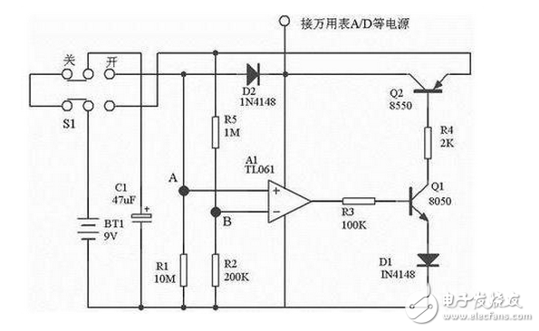 今天用萬用表的時候，突然很奇怪，為什么過了一段時間不使用后它就“自我了結(jié)”了呢？怎么實現(xiàn)的呢？實驗室的福祿克表，蠻貴，不敢擅自拆開，所以就網(wǎng)上查詢資料，呵呵，這一查，好玩了。發(fā)現(xiàn)了各種軟關(guān)機電路，就是單片機工作一會后，自動關(guān)機了。好靈性和智能哦。