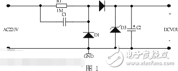 是采用全波整流的電容降壓電源，它將市電的正負半周都利用起來，效率更高，可以提供比半波整流更大的電流