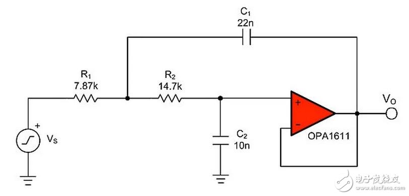 有源濾波器電路、用于數(shù)據(jù)轉(zhuǎn)換的去頻迭濾波器以及放大器中的反饋電容均為高介電常數(shù)MLCC可能會(huì)帶來(lái)失真的電路。為了說(shuō)明這一效應(yīng)，設(shè)計(jì)人員采用TI的FilterPro軟件設(shè)計(jì)了一款使用Sallen-Key拓?fù)涞?kHz巴特沃茲有源低通濾波器。有源濾波器就是一種電容失真降低整個(gè)電路性能的常見(jiàn)應(yīng)用。