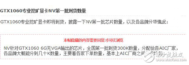 首批Nvidia官方挖礦卡登場：30萬塊GTX1060！