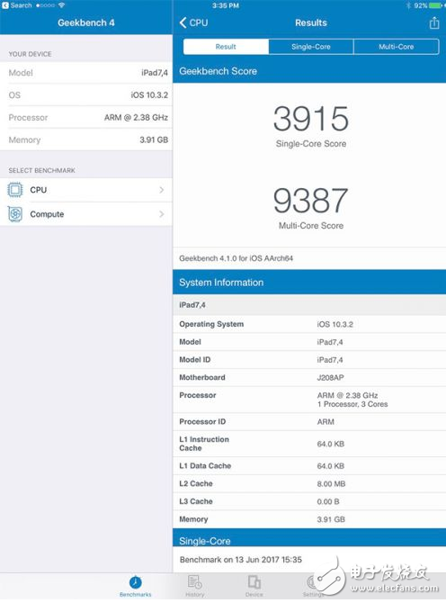 A10X+4GB內(nèi)存：10.5英寸iPad Pro跑分逆天！