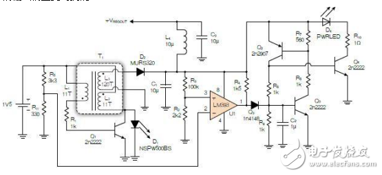 1.5V逆變器與反激式開關(guān)電源實現(xiàn)1.1V電壓下可工作并點(diǎn)亮HBLED燈介紹