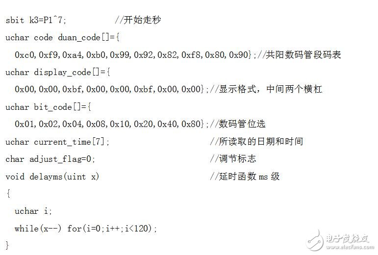 基于ds1302的數(shù)碼管時(shí)鐘程序，顯示時(shí)分秒