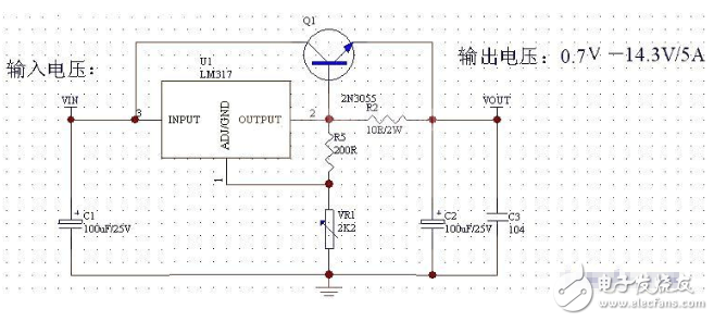 lm317擴(kuò)流完整電路圖
